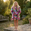 Faux Lamb Medium Length Fur Coat UK 12/14