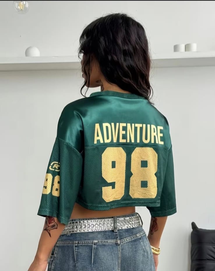 Green And Gold Crop Jersey UK-8