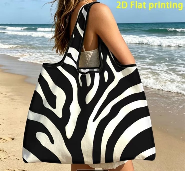 Foldable Zebra Print  Shopping Bag A