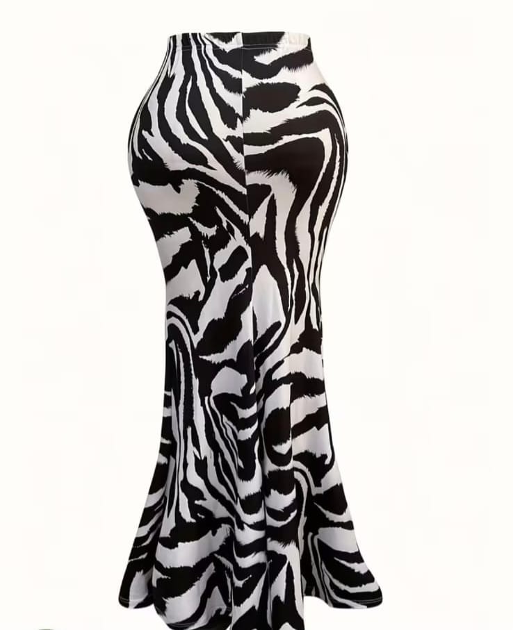 Zebra Print Maxi Skirt UK-8