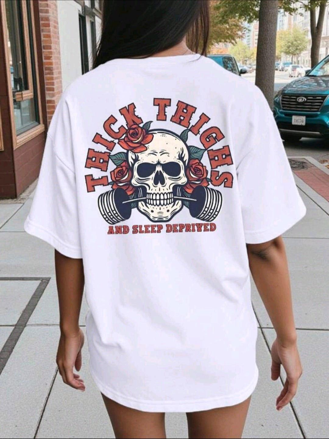 White, Skull Letter, Graphic Tee-Shirt UK-16