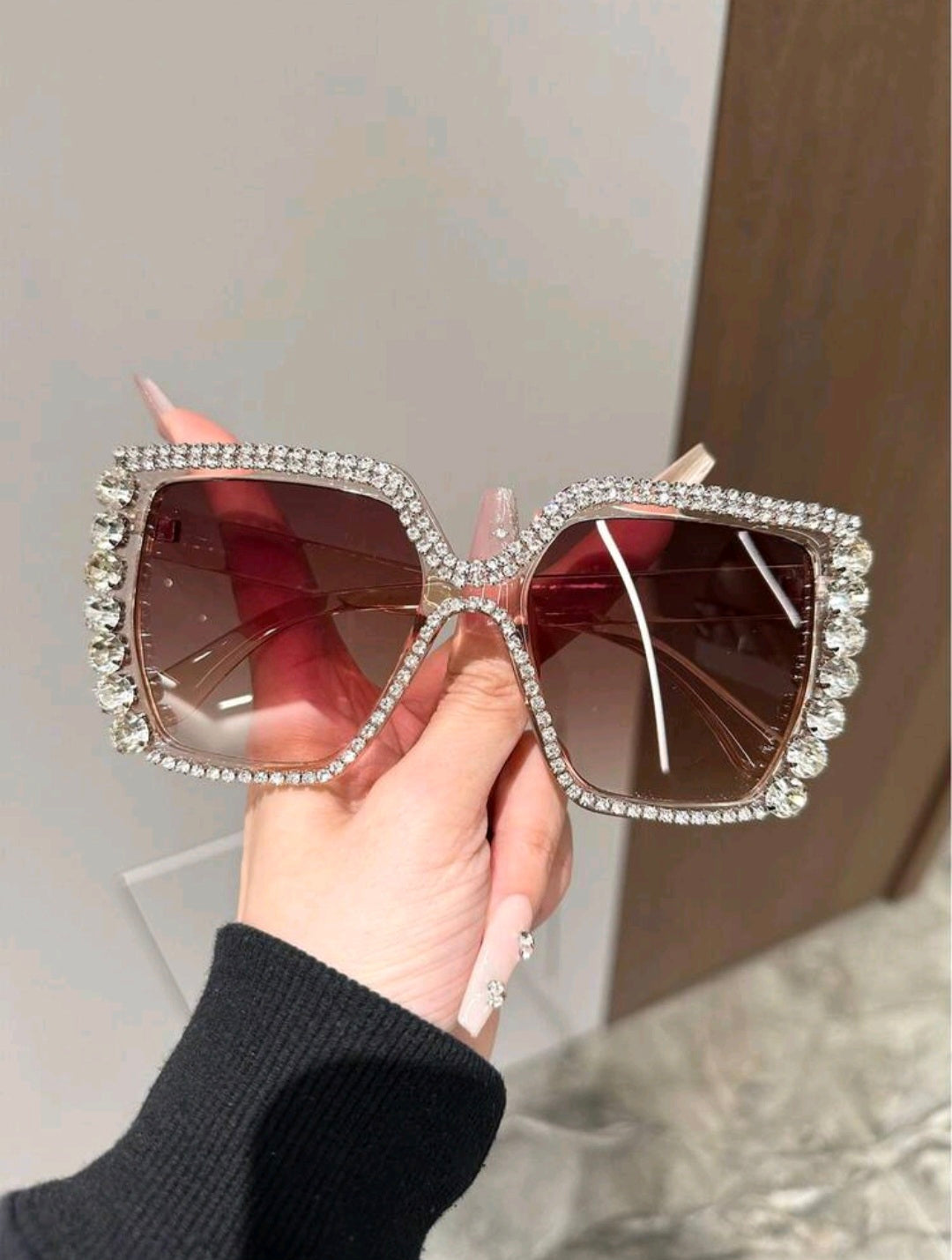 Champagne Color Shades,With Rhinestone Frame