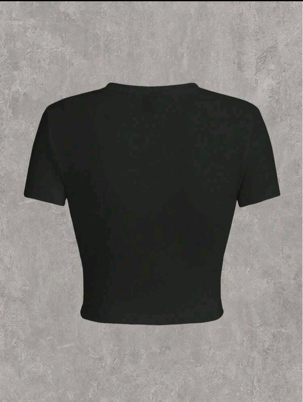 Cherry Print, Black Crop Tee UK-10