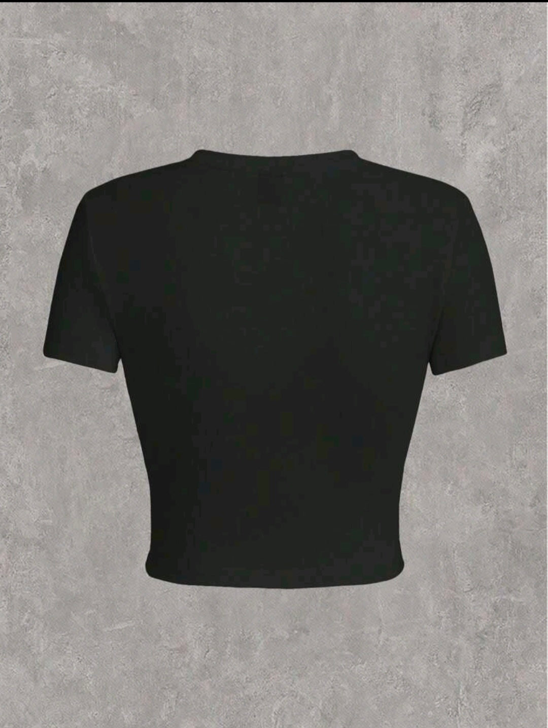 Cherry Print, Black Crop Tee UK-10
