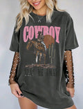 Grey Western Style Tee-Shirt Dress UK-20