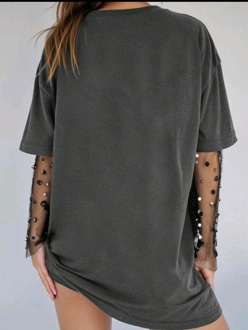 Grey Western Style Tee-Shirt Dress UK-20