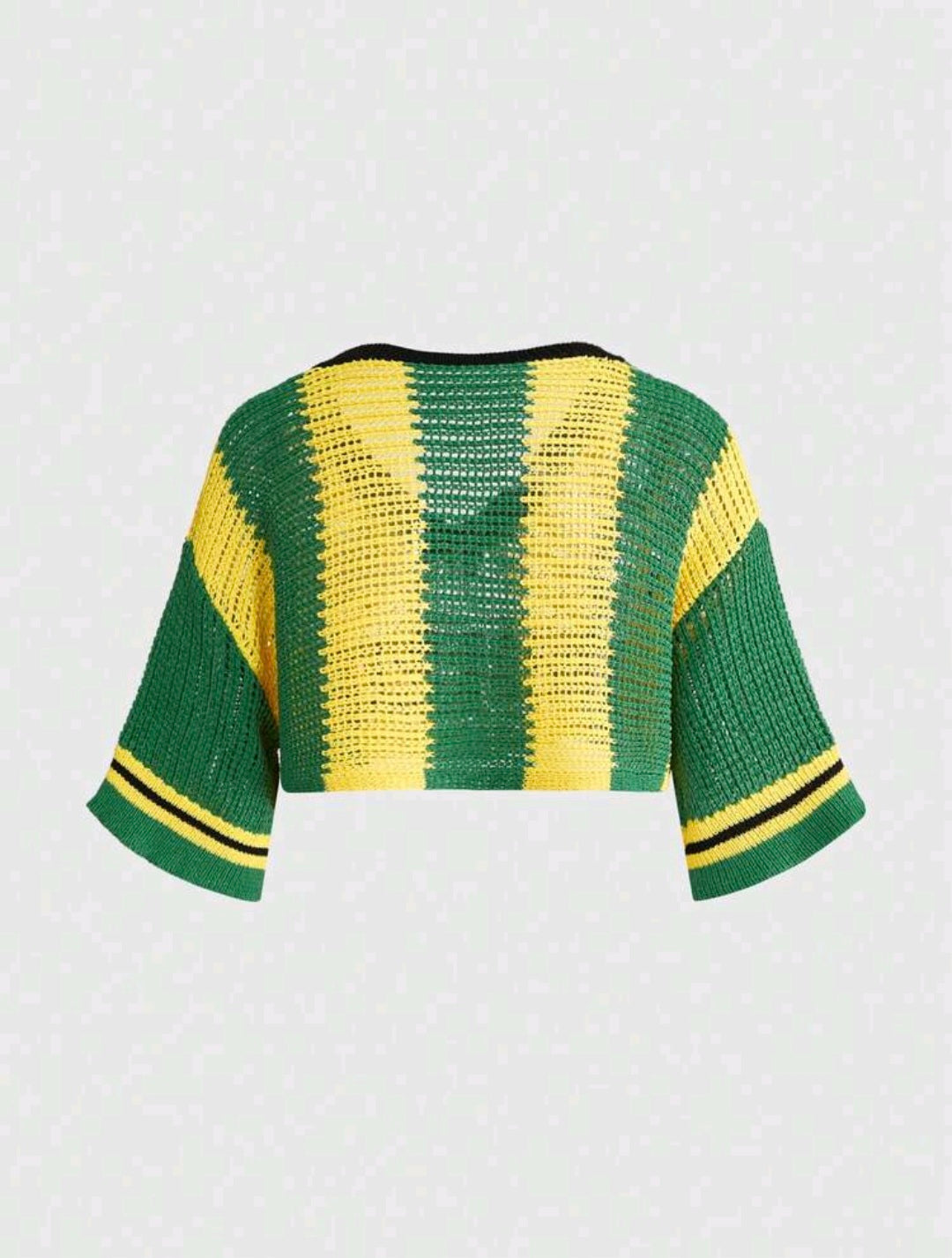 Brazil Color-Block Knit Crop Top UK-16