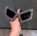 Multi-Color And Sequin XL Cat Eye Sunglasses A
