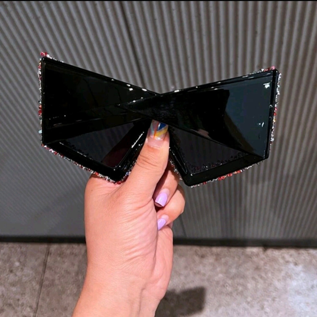 Multi-Color And Sequin XL Cat Eye Sunglasses A