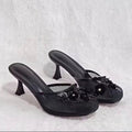 Black Mesh Flower Mules UK 6.5-7