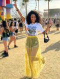 Yellow Mesh Layered Skirt UK 12/14