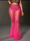 Pink Laced Flared Pants UK 16