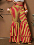 Striped Festival Tiered Pants UK 16