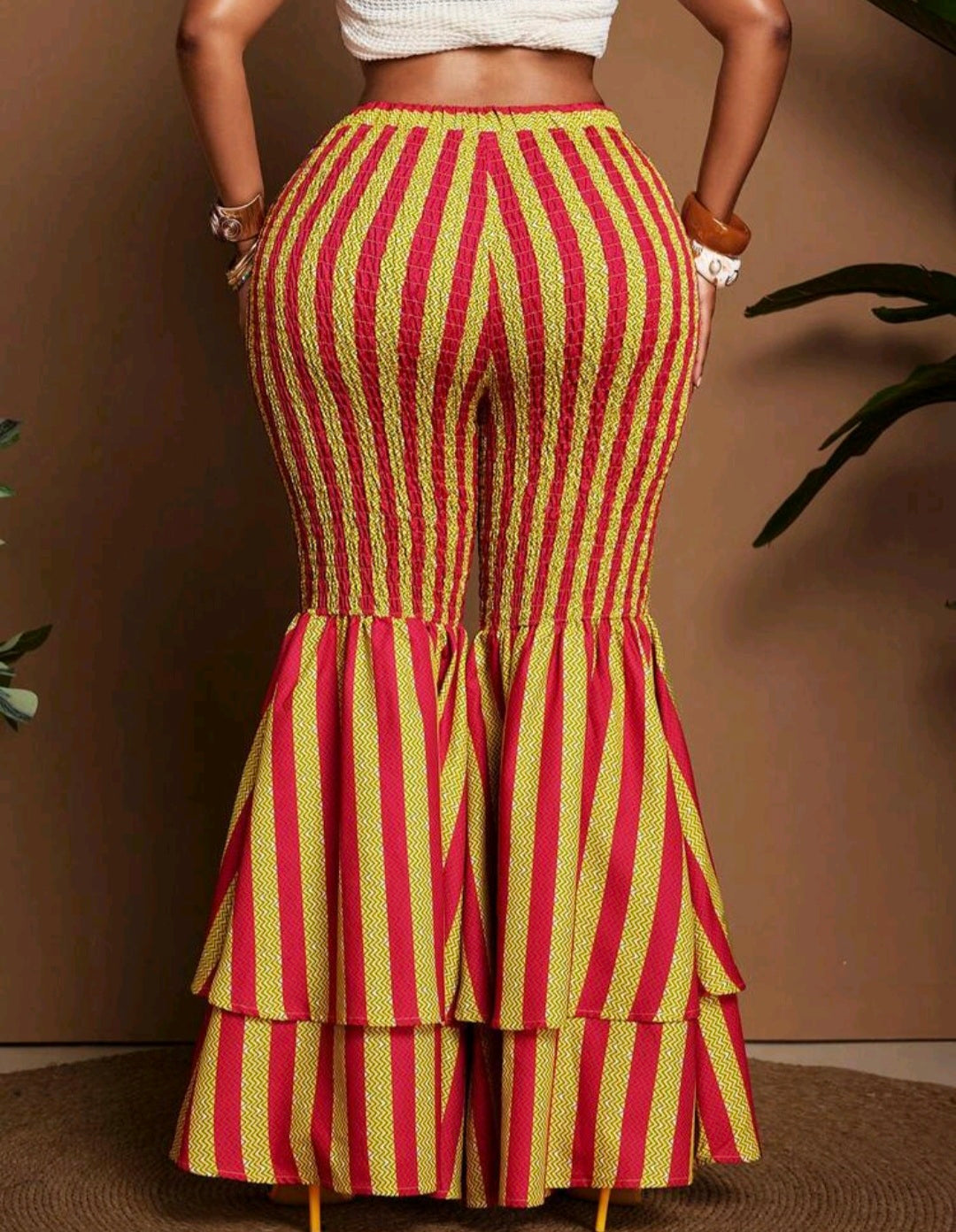 Striped Festival Tiered Pants UK 16