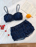 Summer 2 Piece Denim Camisole And Shorts UK 16