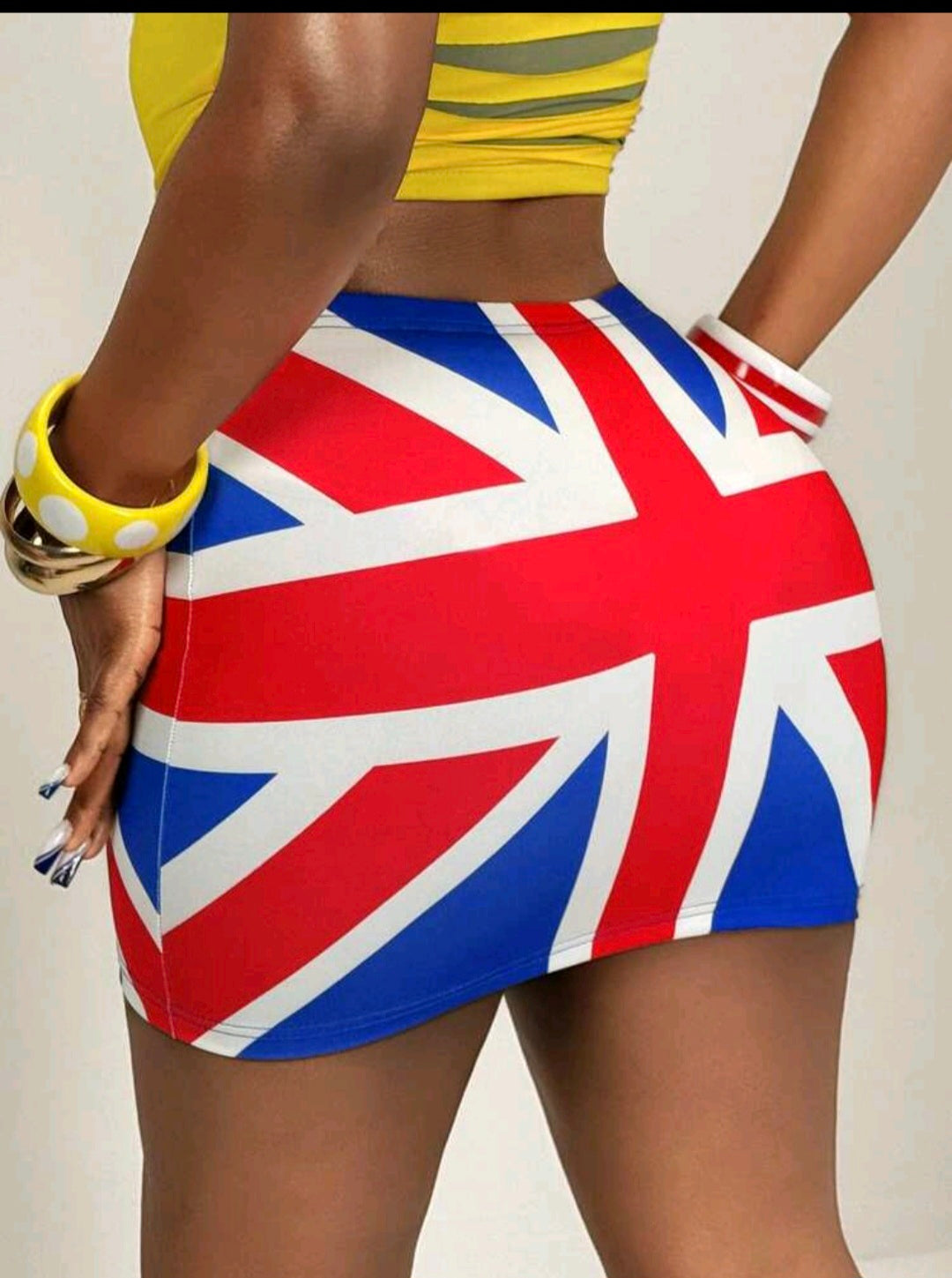 Stretch Union Jack Mini Skirt  UK 8