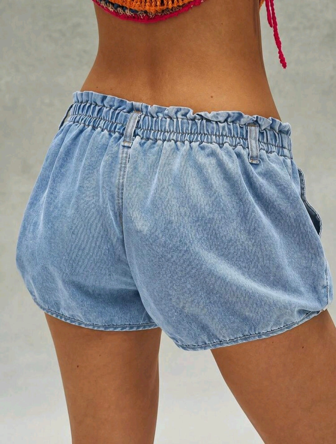 Tie Waist Denim Shorts UK 16