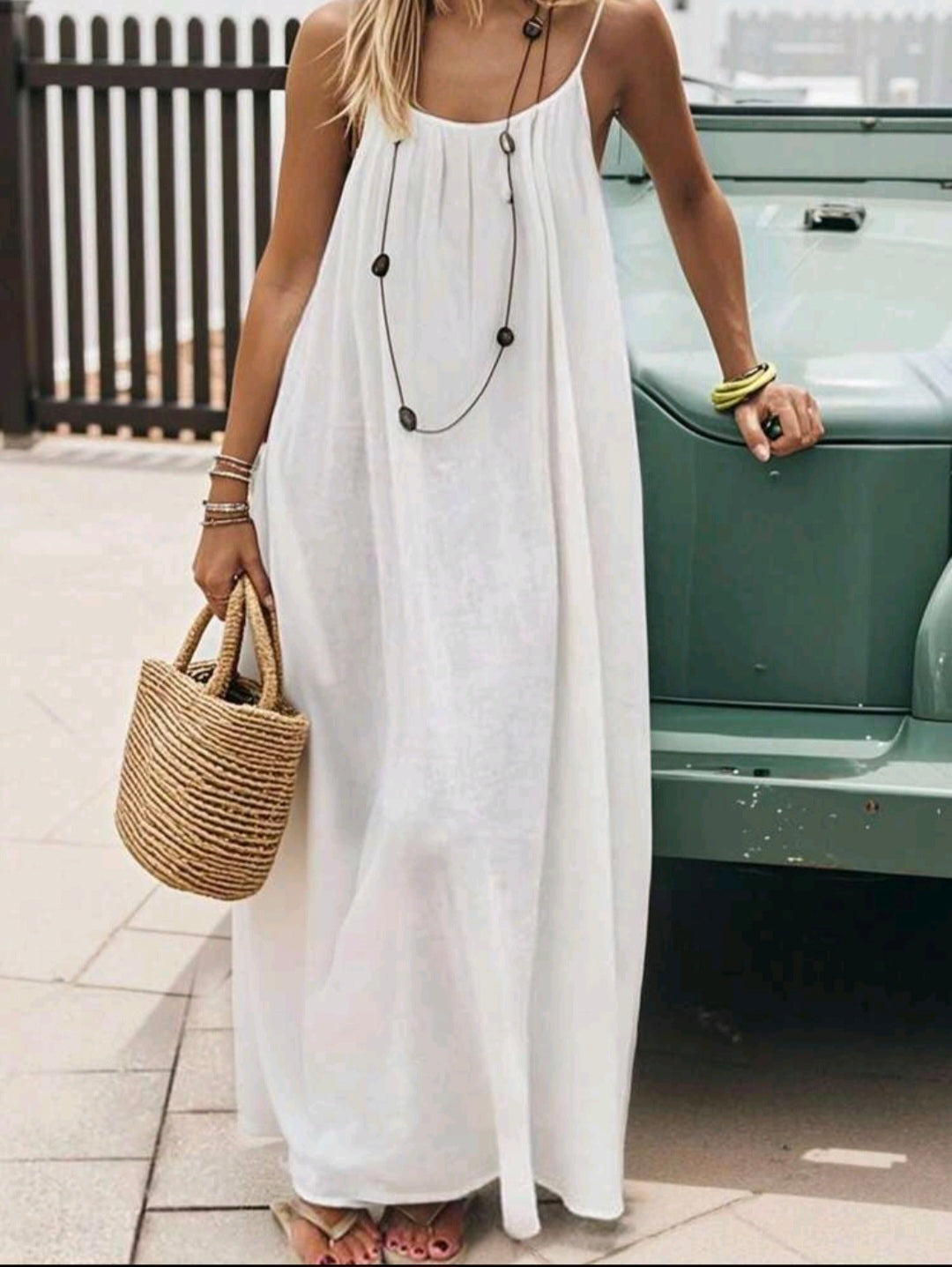 White Tie Open Back Maxi Dress UK-18