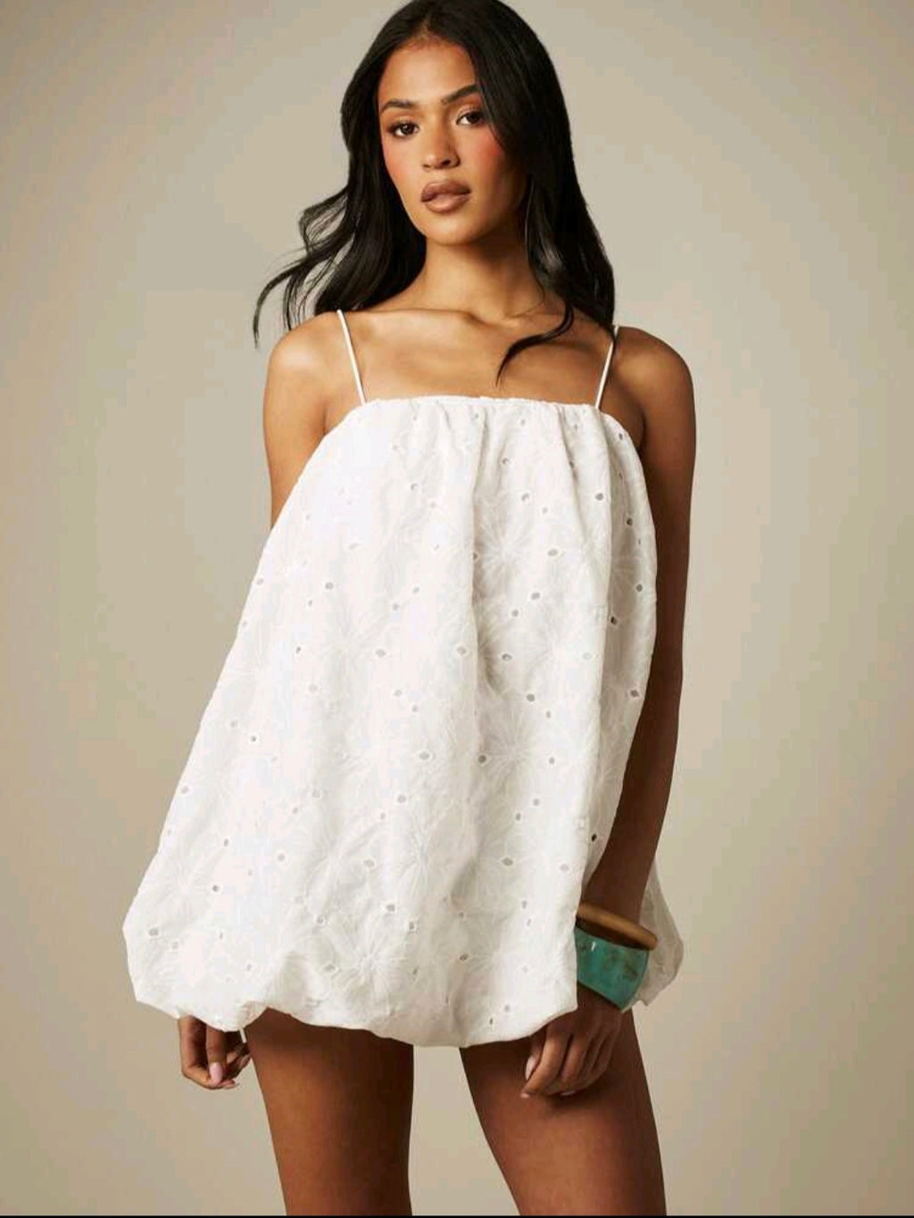 Misguided White Bubble Mini Dress UK-8