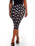 Black And White Polka Dot Mesh Sheer Leggings UK-18