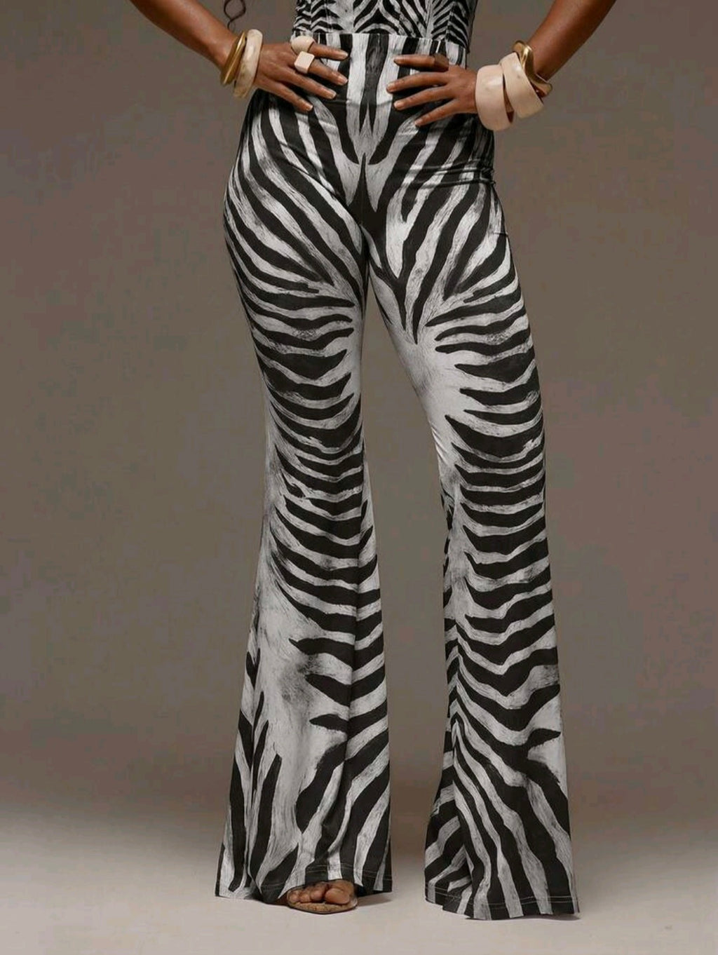 Slinky Zebra Print Flares UK-8