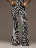 Slinky Zebra Print Flares UK-8