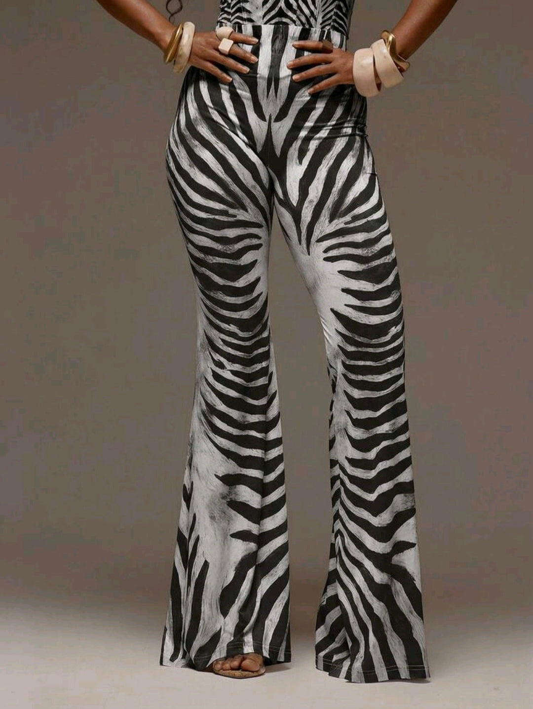 Slinky Zebra Print Flares UK-8