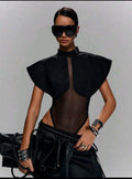 Mesh Sheer Collar Bodysuit UK-12/14