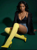 Over The Knee Yellow Thigh High Socks  A