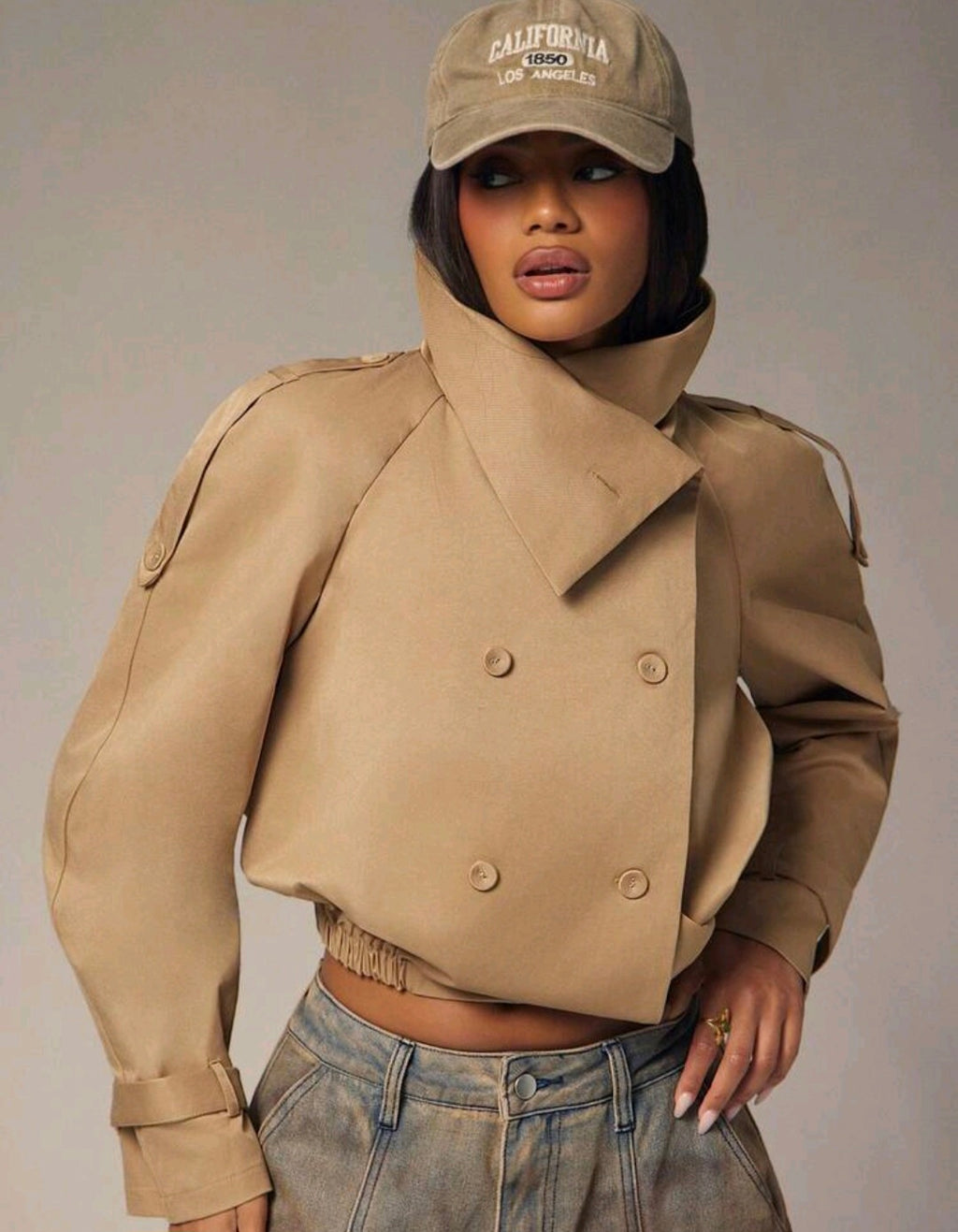 Funnel Neck Utility Short Jacket UK-16