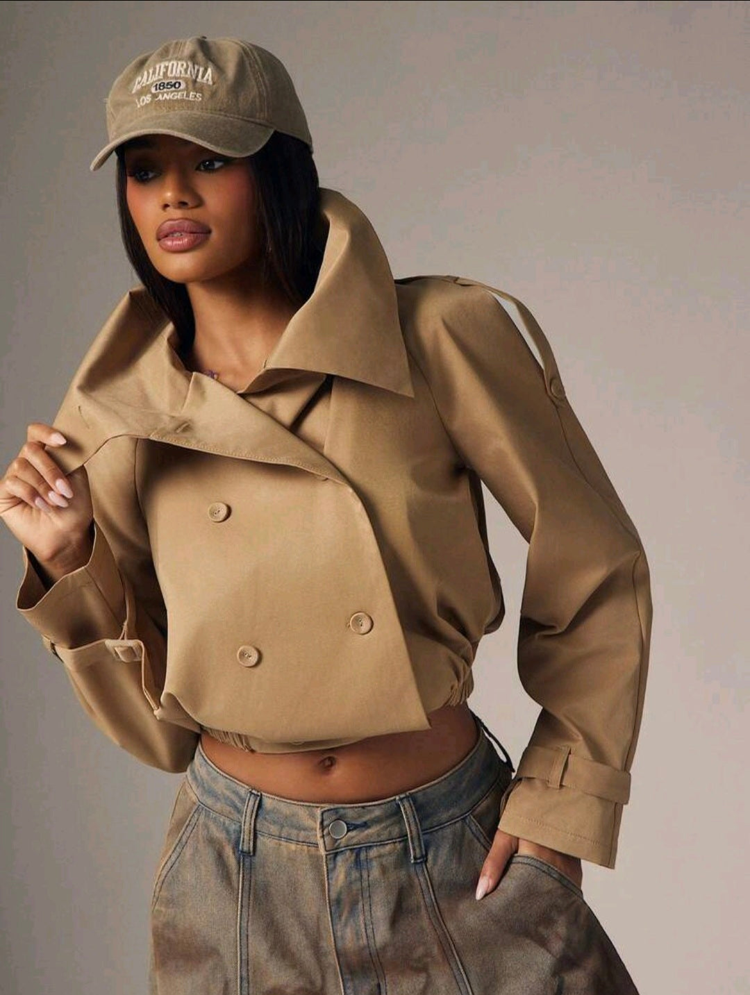 Funnel Neck Utility Short Jacket UK-16