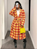 Plaid Woolen Trench UK-12/14