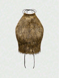 Faux Fur Halter Back Top  UK-16