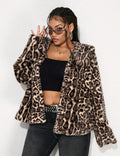 Leopard Print Faux Fur Jacket UK-18