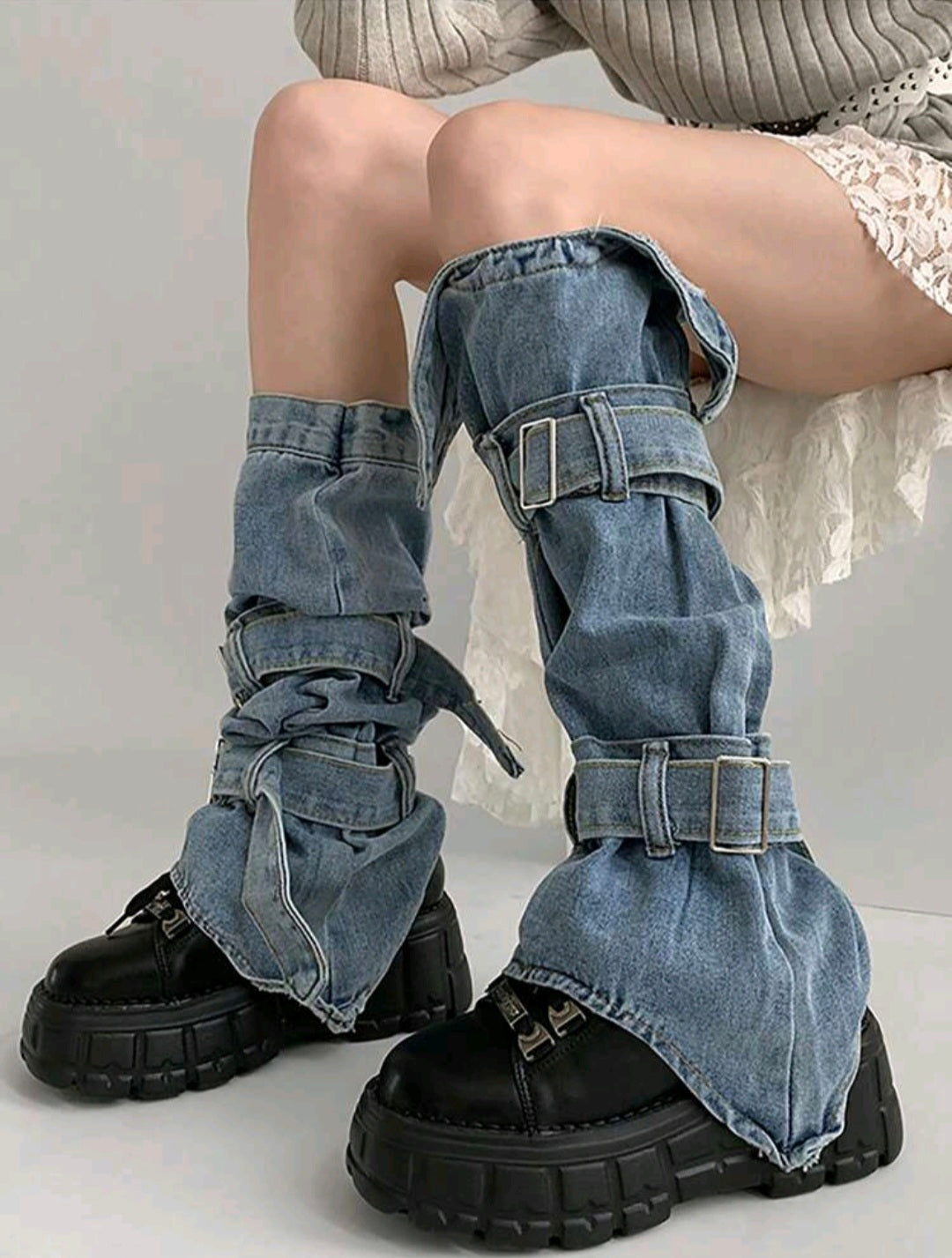 Denim-Like Leg Warmers