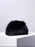 Black Fuzz Clutch