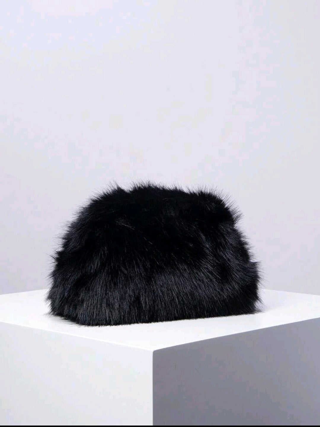 Black Fuzz Clutch