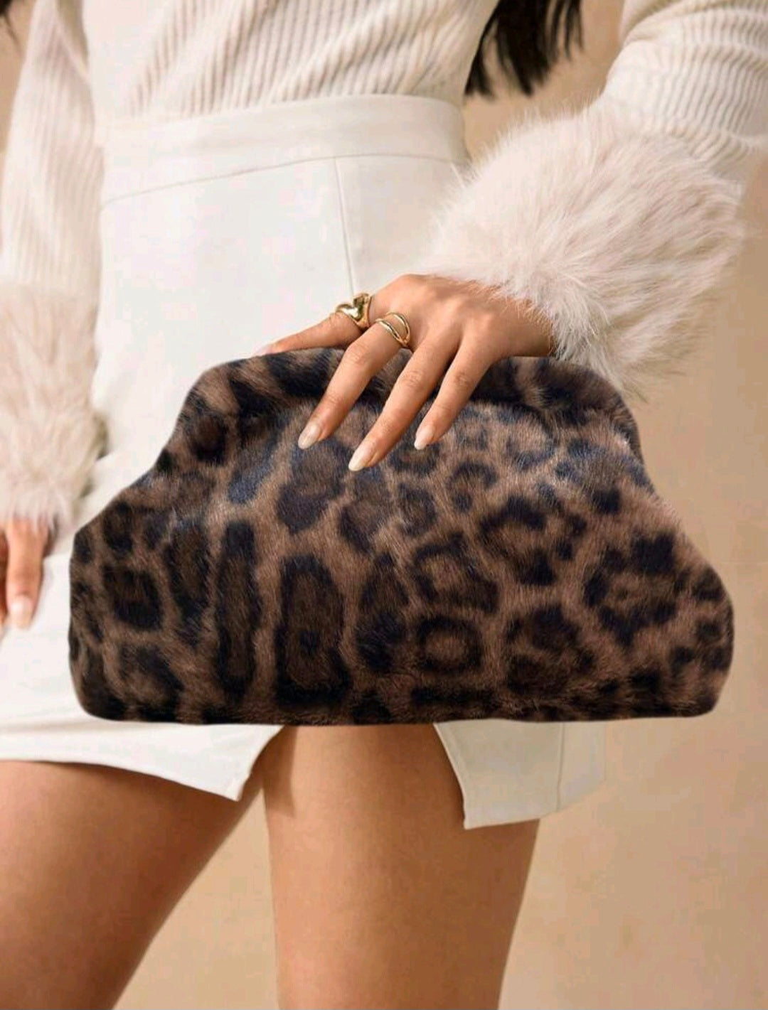 Wild Side Ruched Clutch — animal print
