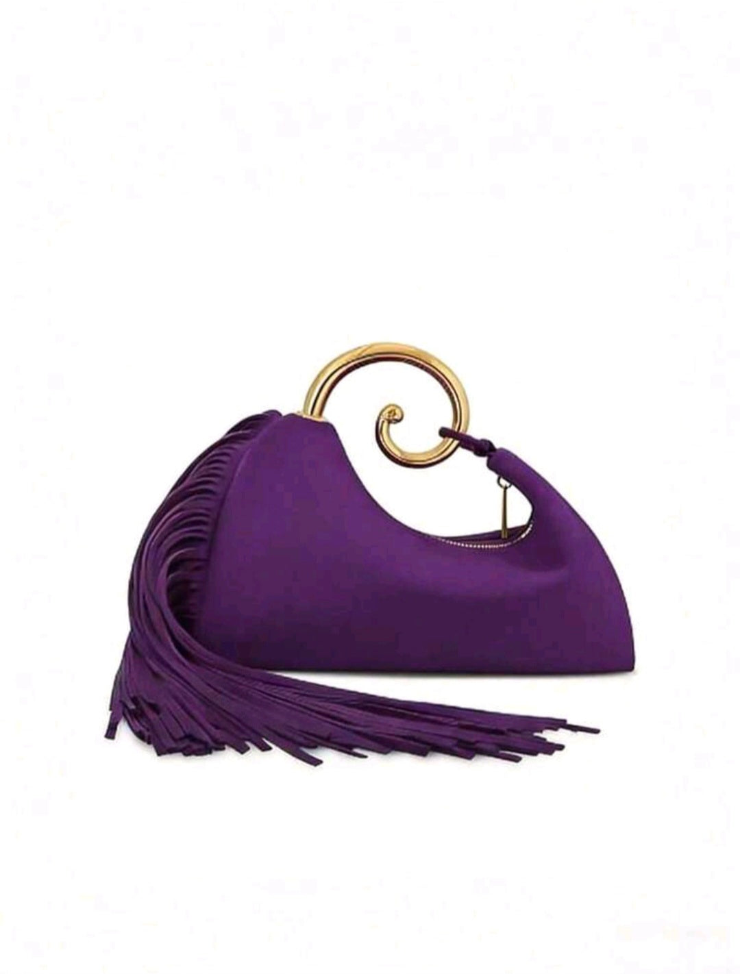 Purple Velvet Tassel Bag