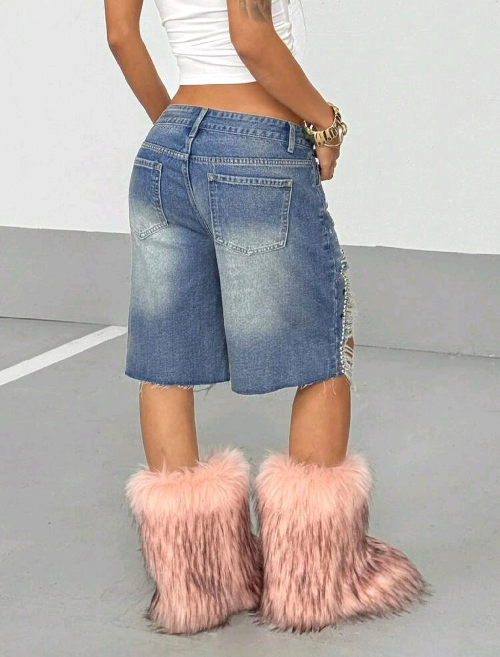 Y2K Rhinestone Shorts — UK 6