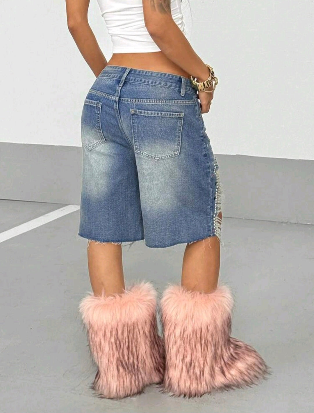 Y2K Rhinestone Shorts — UK 6