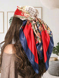 Red & Blue Boho Silk Scarf