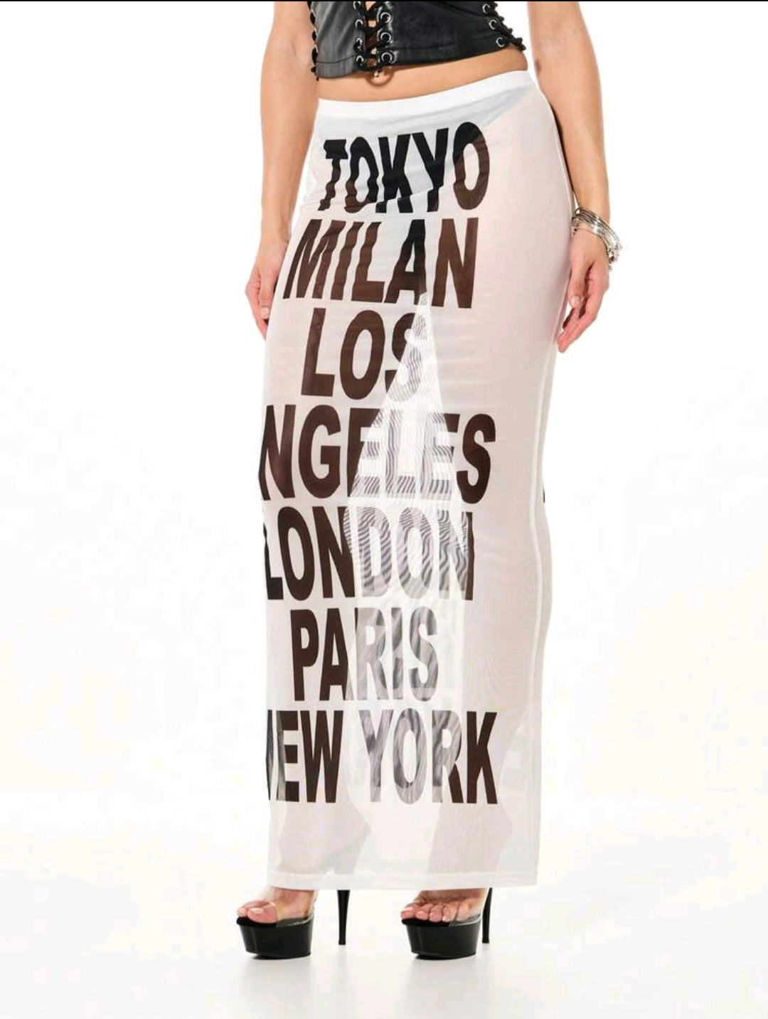 Street Mesh Midi Skirt — UK 8