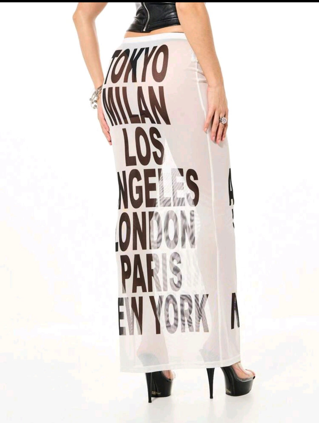 Street Mesh Midi Skirt — UK 8