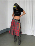 Plaid Power Asymmetric Skirt — UK 16