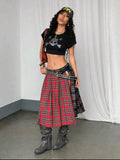 Plaid Power Asymmetric Skirt — UK 10
