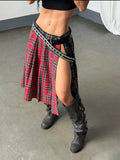 Plaid Power Asymmetric Skirt — UK 8