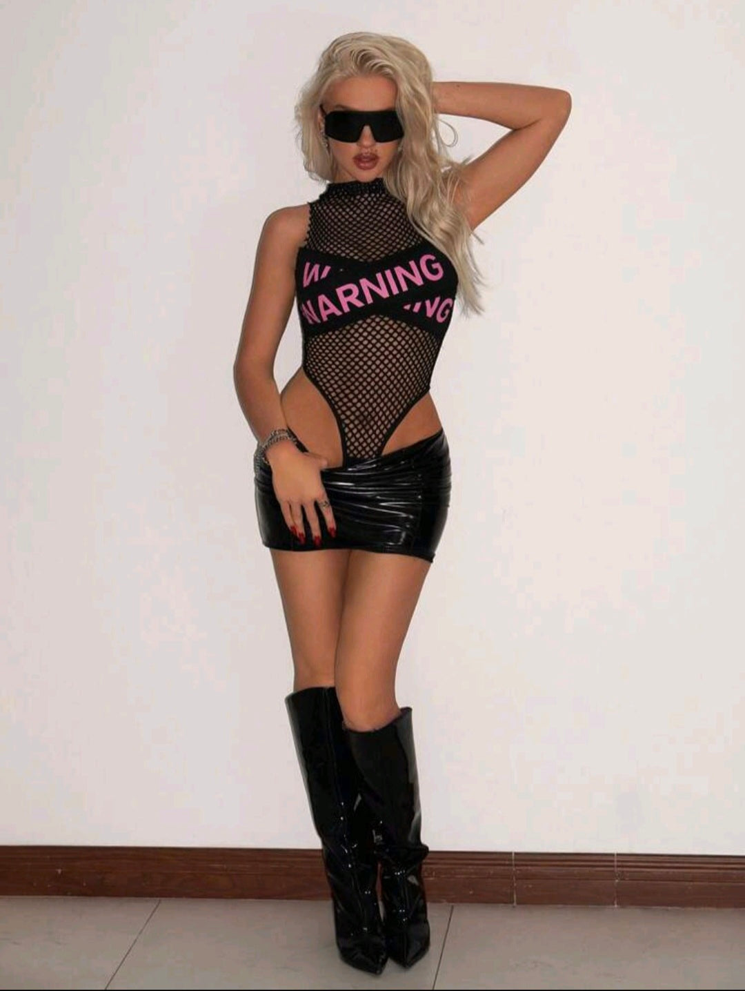 Mesh Print Bodysuit — UK 8