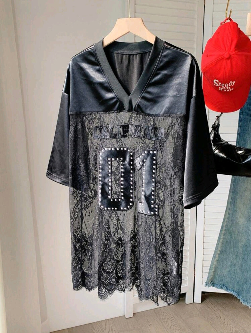 Sequin Lace Baseball Shirt — UK 12/14