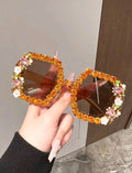 Diamond Frame Shades — Champagne